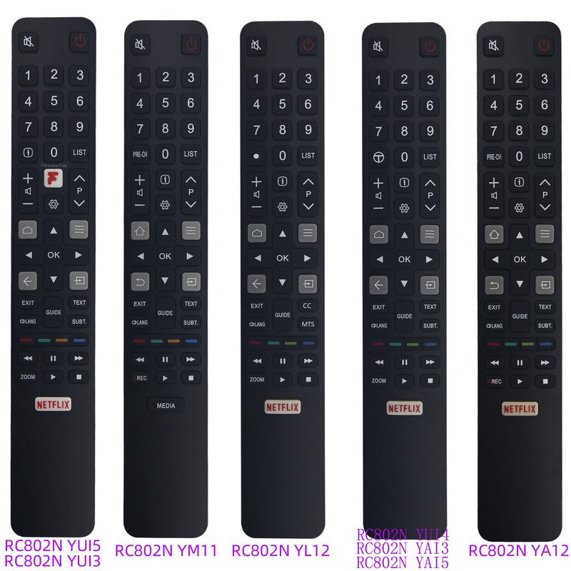 TCL-compatible RC802N infrared replacement TV remote control